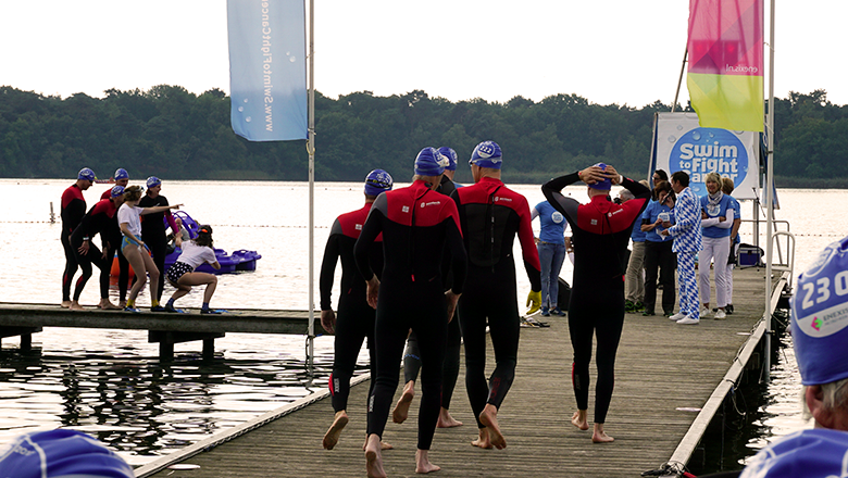 Sentech swim team Swim to Fight Cancer