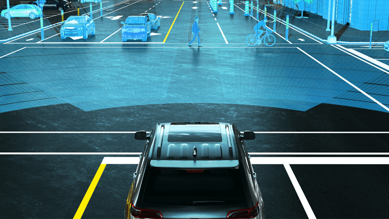 Lidar sensor in zelfrijdende auto met groot zichtveld